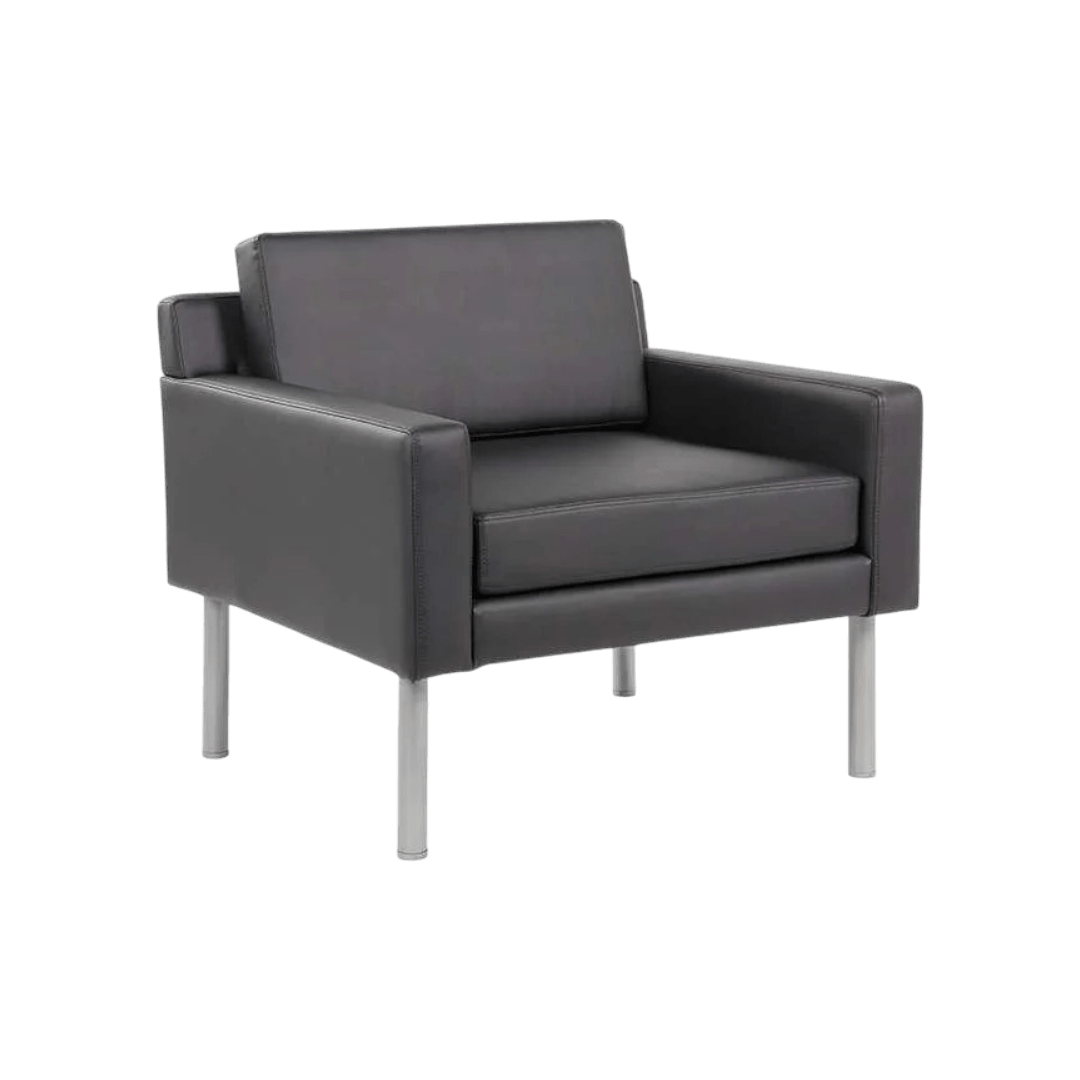 Boss Black Antimicrobial Vinyl Lounge Chair - Image 6