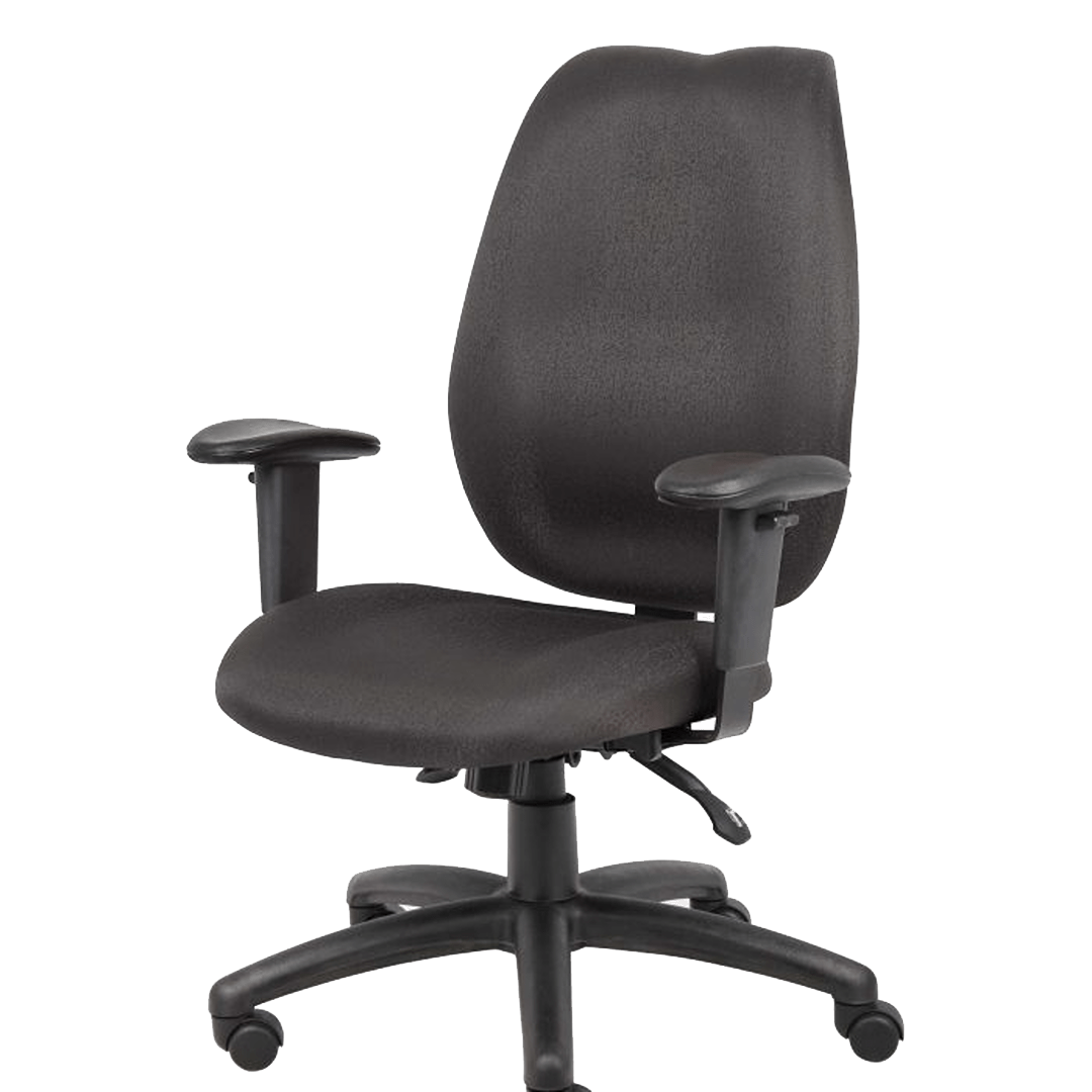 Boss High-Back Task Chair with Adjustable Arms, Black