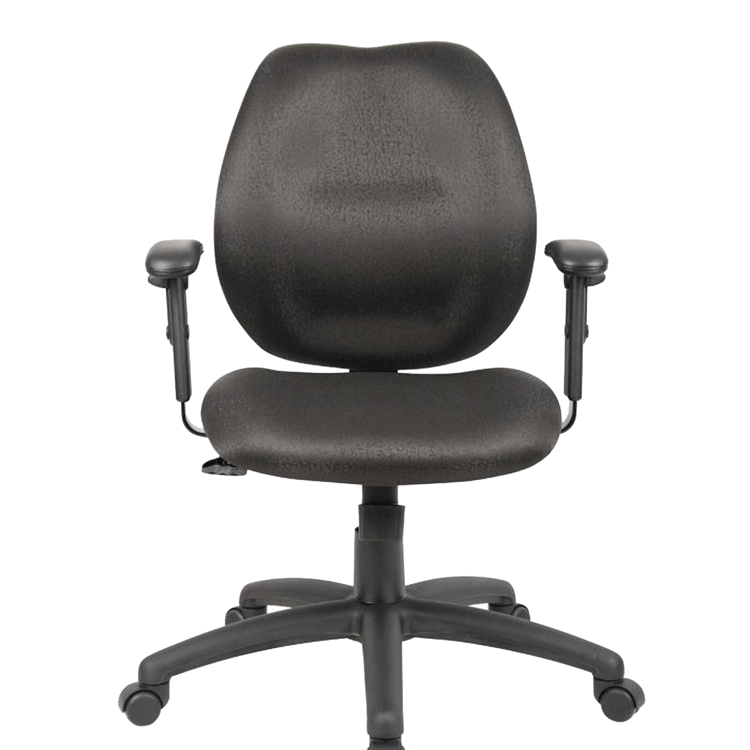 Boss Mid-Back Task Chair with Adjustable Arms, Black