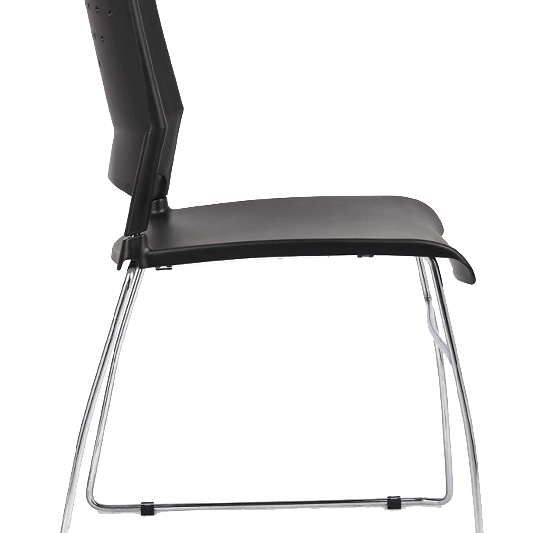 Boss Black Stack Chair With Chrome Frame, (1 chair) - Image 5