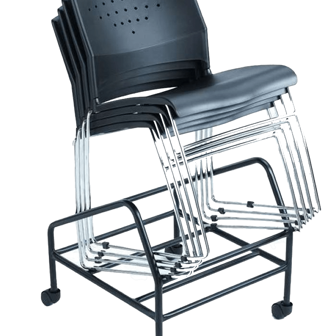 Boss Black Stack Chair With Chrome Frame, (1 chair) - Image 4