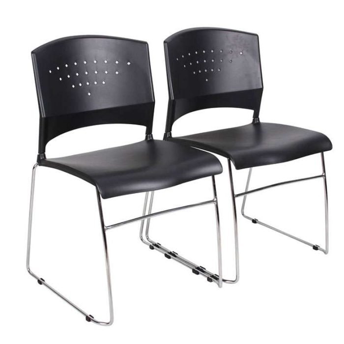 Boss Black Stack Chair With Chrome Frame (set of 5) - Image 2