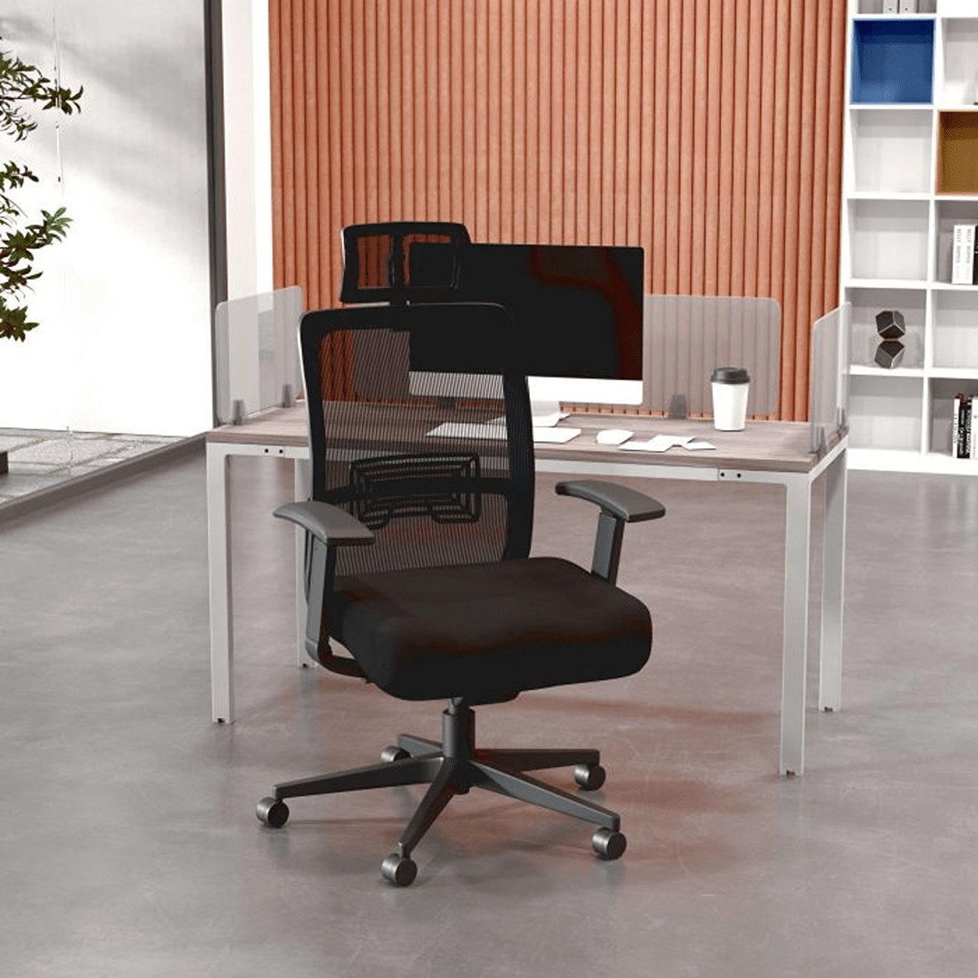 Boss Mesh Chair, w/ Headrest and Memory Foam Seat - Image 3