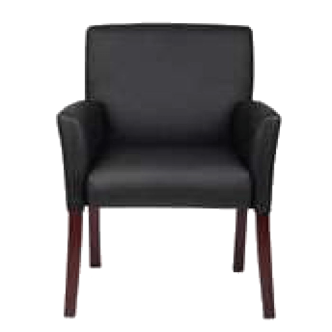 Boss Box Arm guest, accent or dining chair W/Mahogany Finish - Image 4