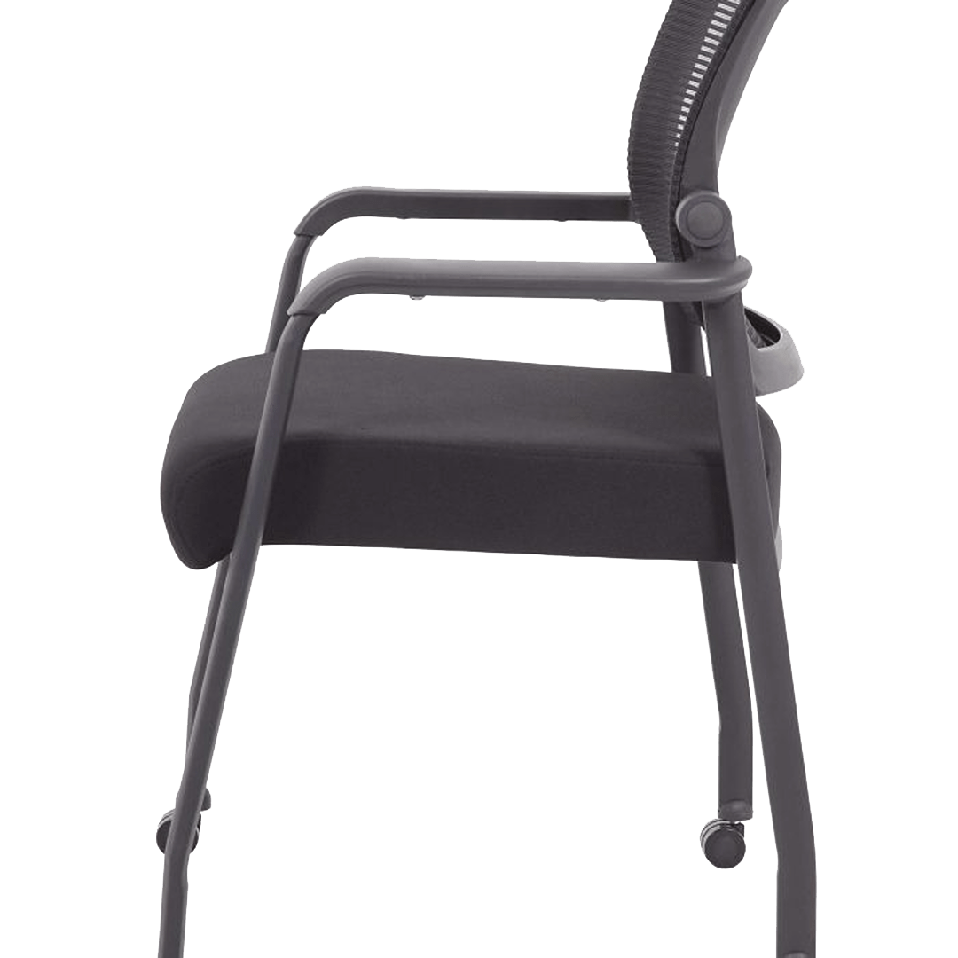 Boss Linear Mesh 4-Legged Guest Chair w/ Casters - Image 6