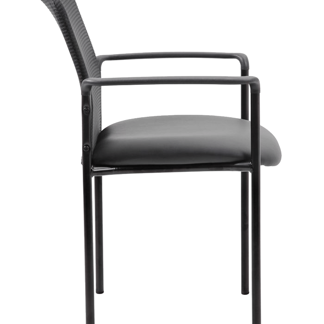 Boss Stackable Mesh Back/Caressoft Vinyl Seat Guest Chair, Black - Image 8