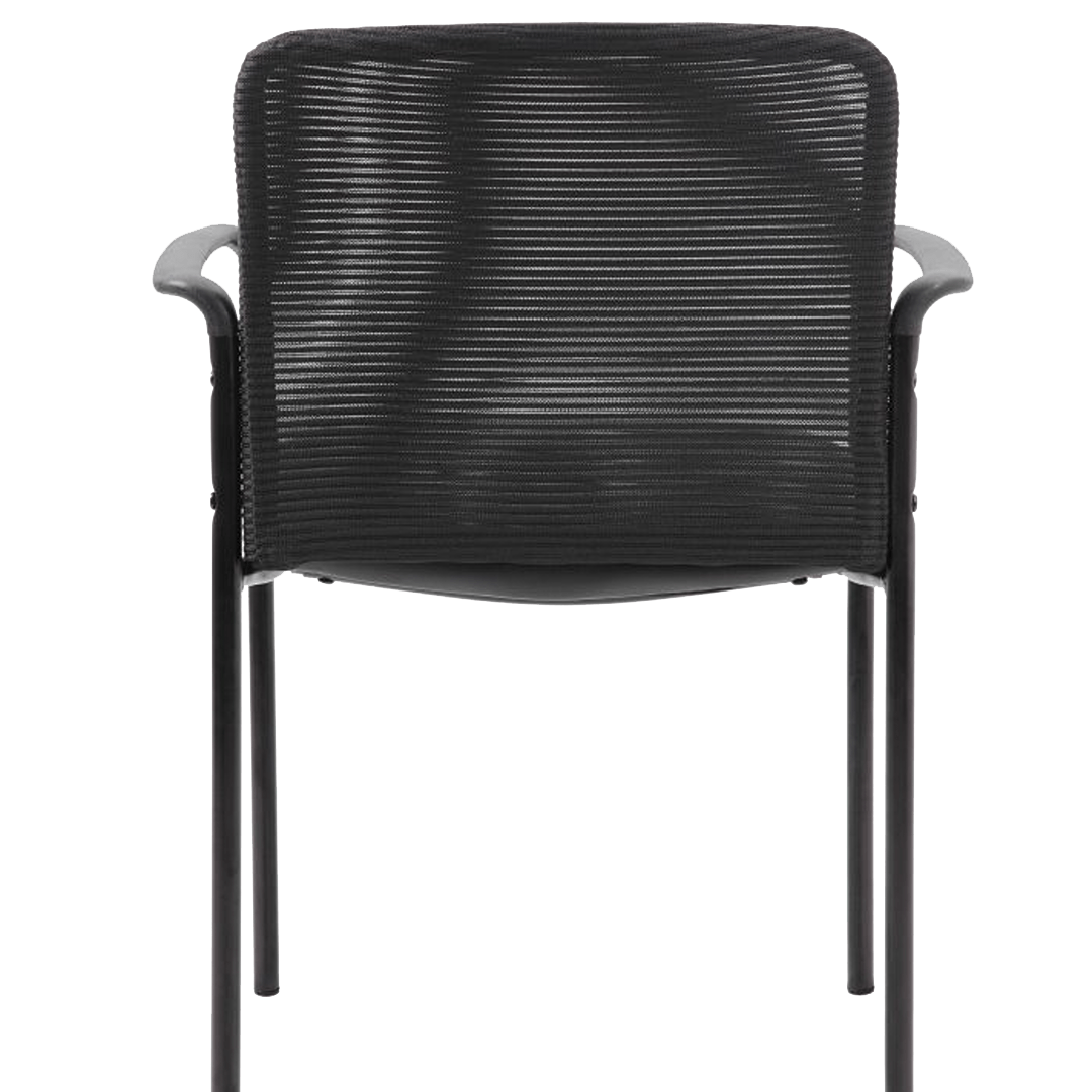 Boss Stackable Mesh Back/Caressoft Vinyl Seat Guest Chair, Black - Image 5