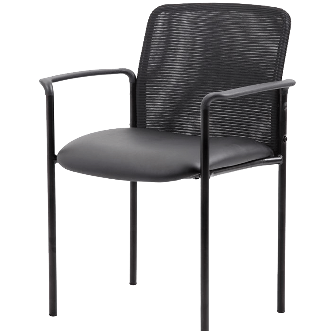 Boss Stackable Mesh Guest Chair, Black