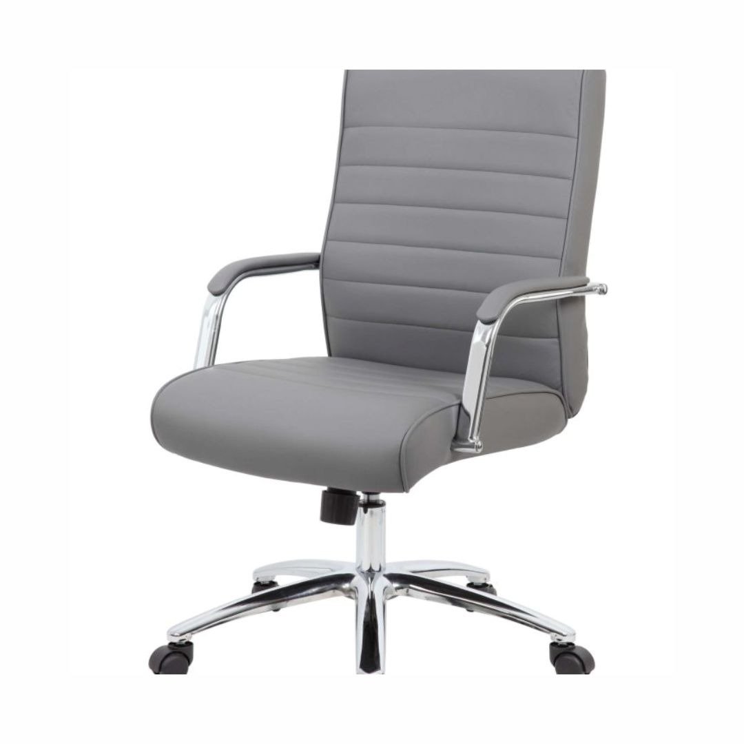 Boss Modern Executive Conference Chair-Ribbed Grey - Image 4
