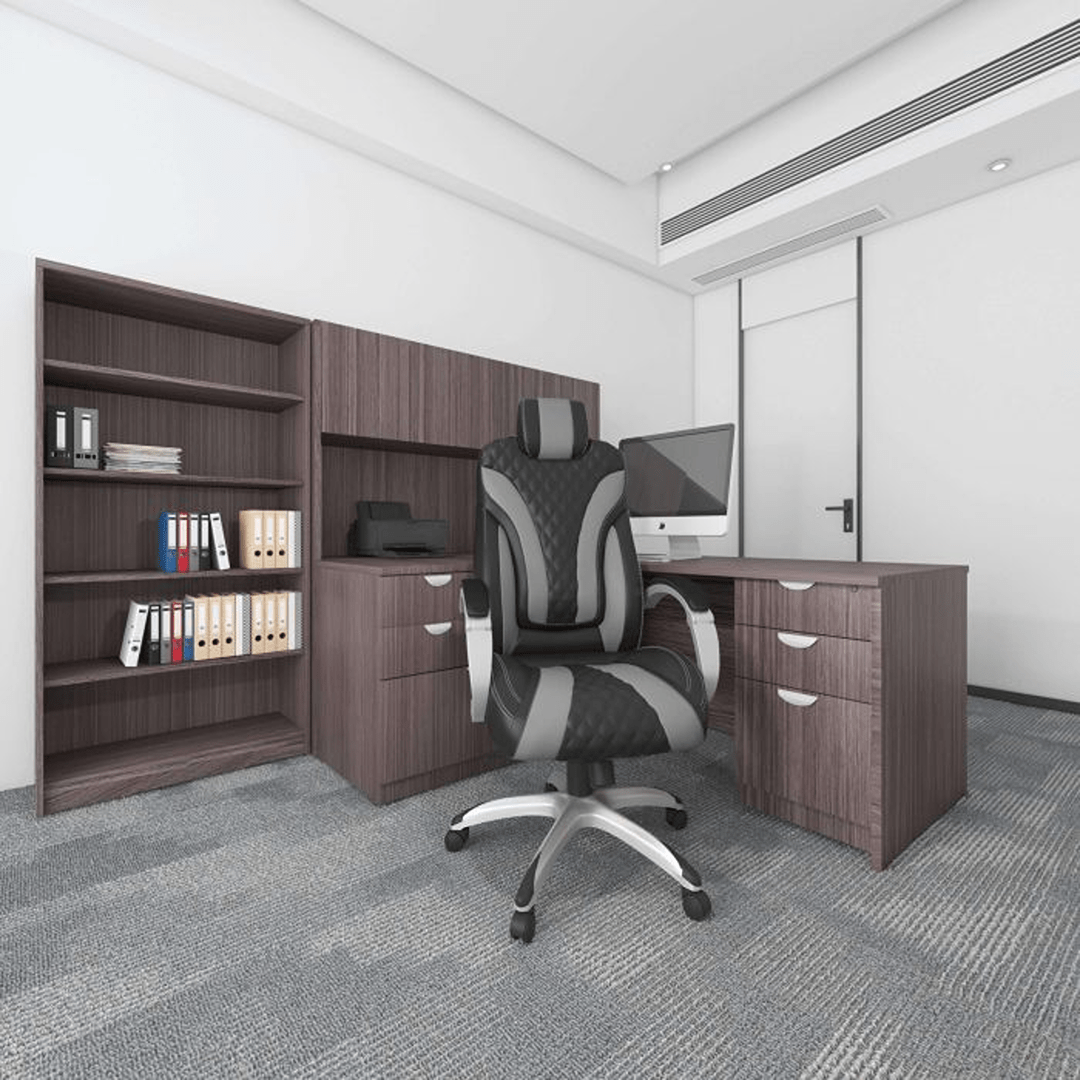 Boss Hinged Arm Executive Chair With Synchro-Tilt, Black/Grey - Image 2