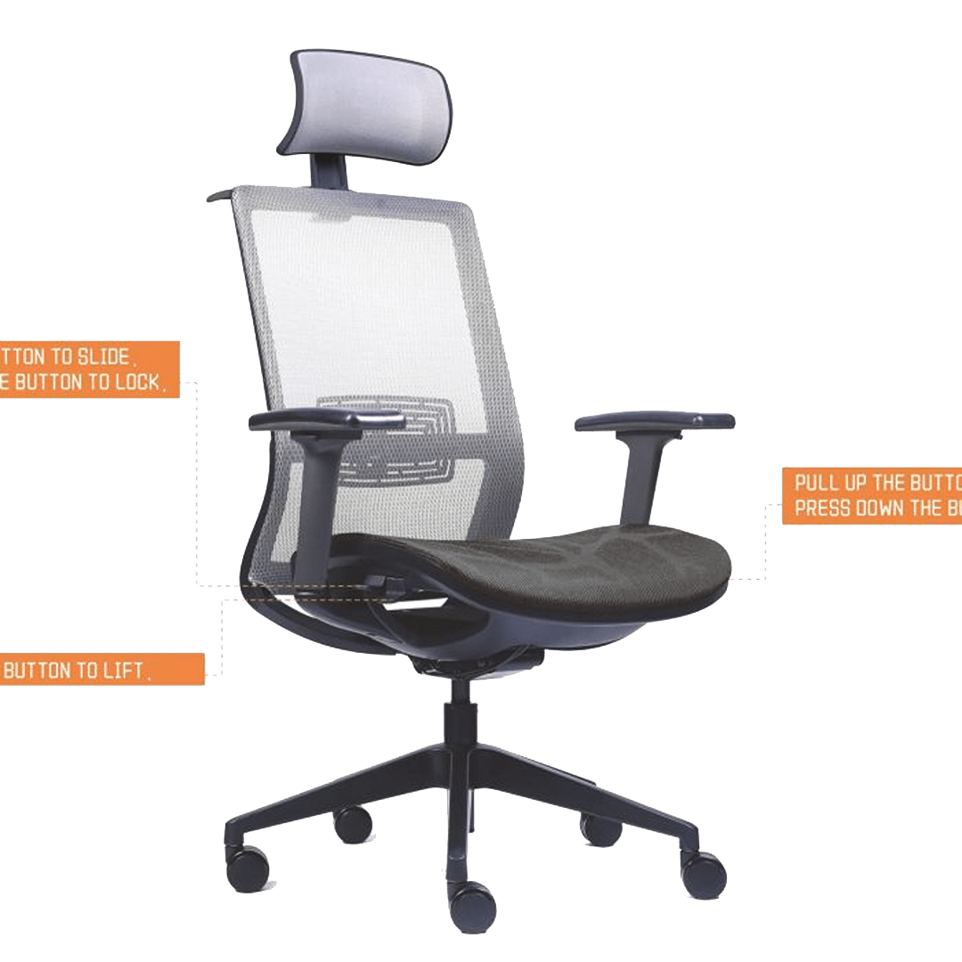 Boss Mesh Chair, “The Breeze” w/ Headrest - Image 3