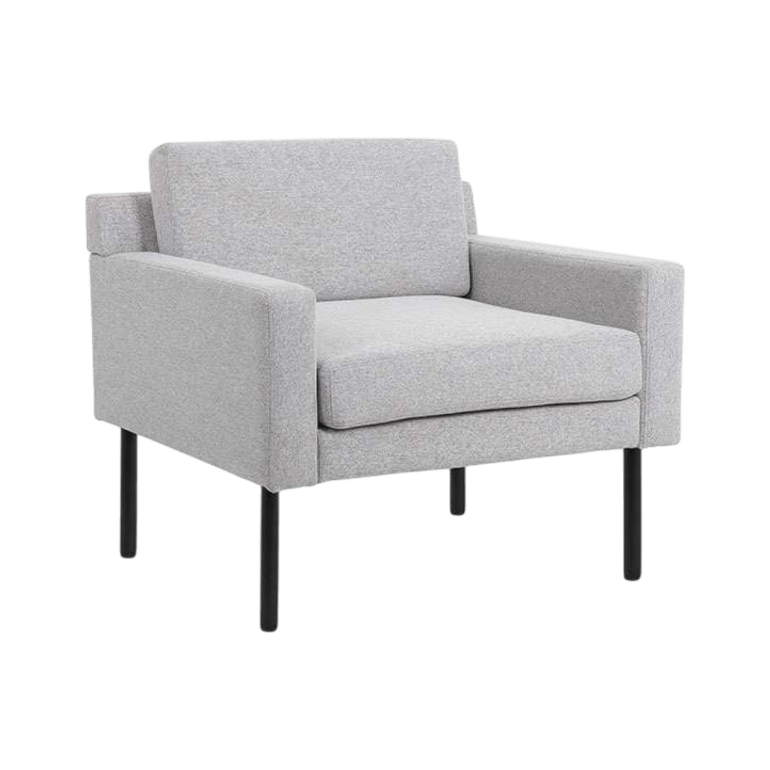 Boss Grey Poly-Linen Weave Lounge Chair - Image 3