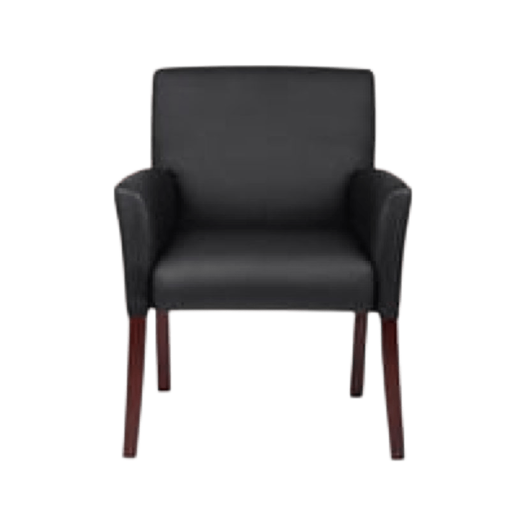 Boss Box Arm guest, accent or dining chair W/Mahogany Finish