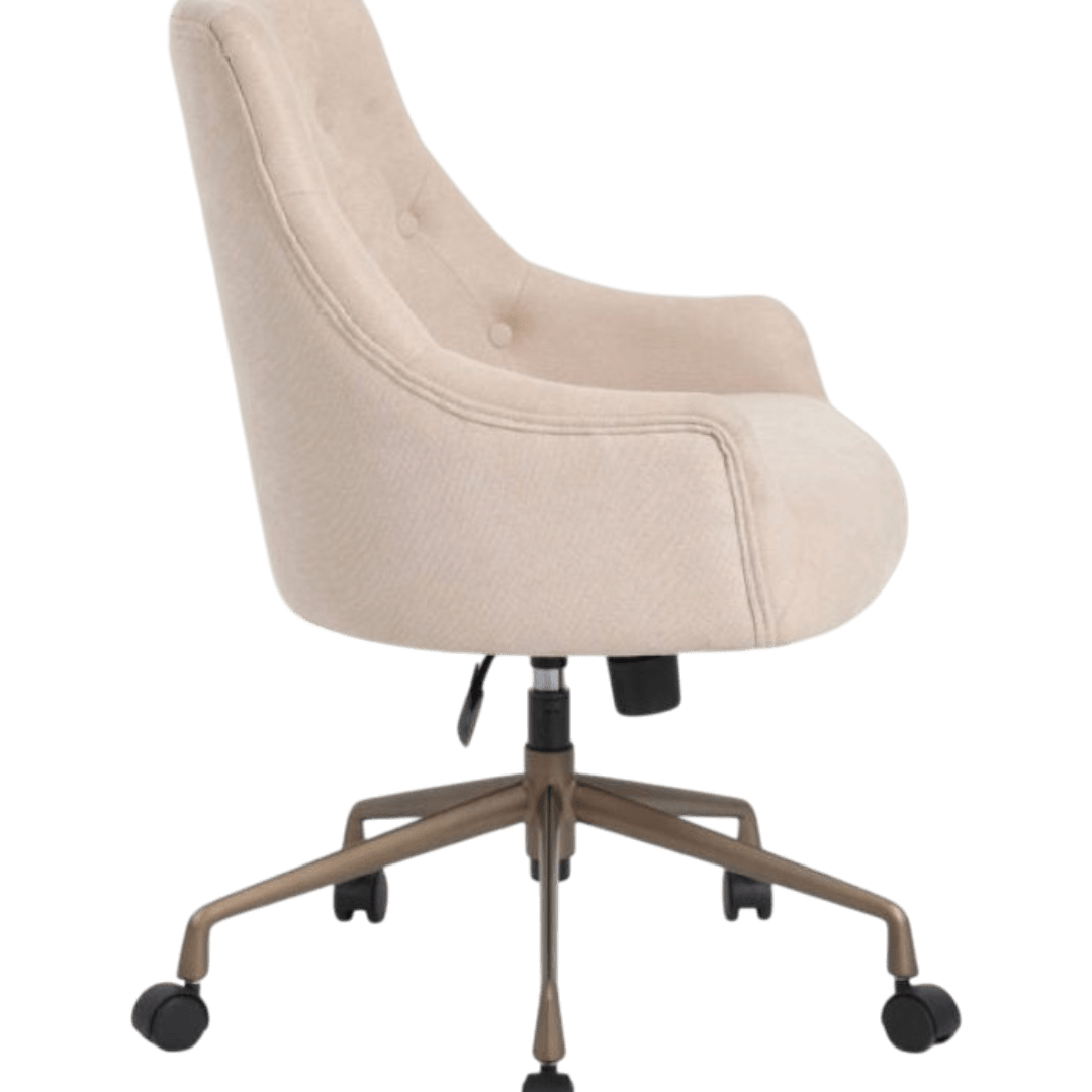 Boss Desk Chair-Beige w/Rustic Bronze Base - Image 3