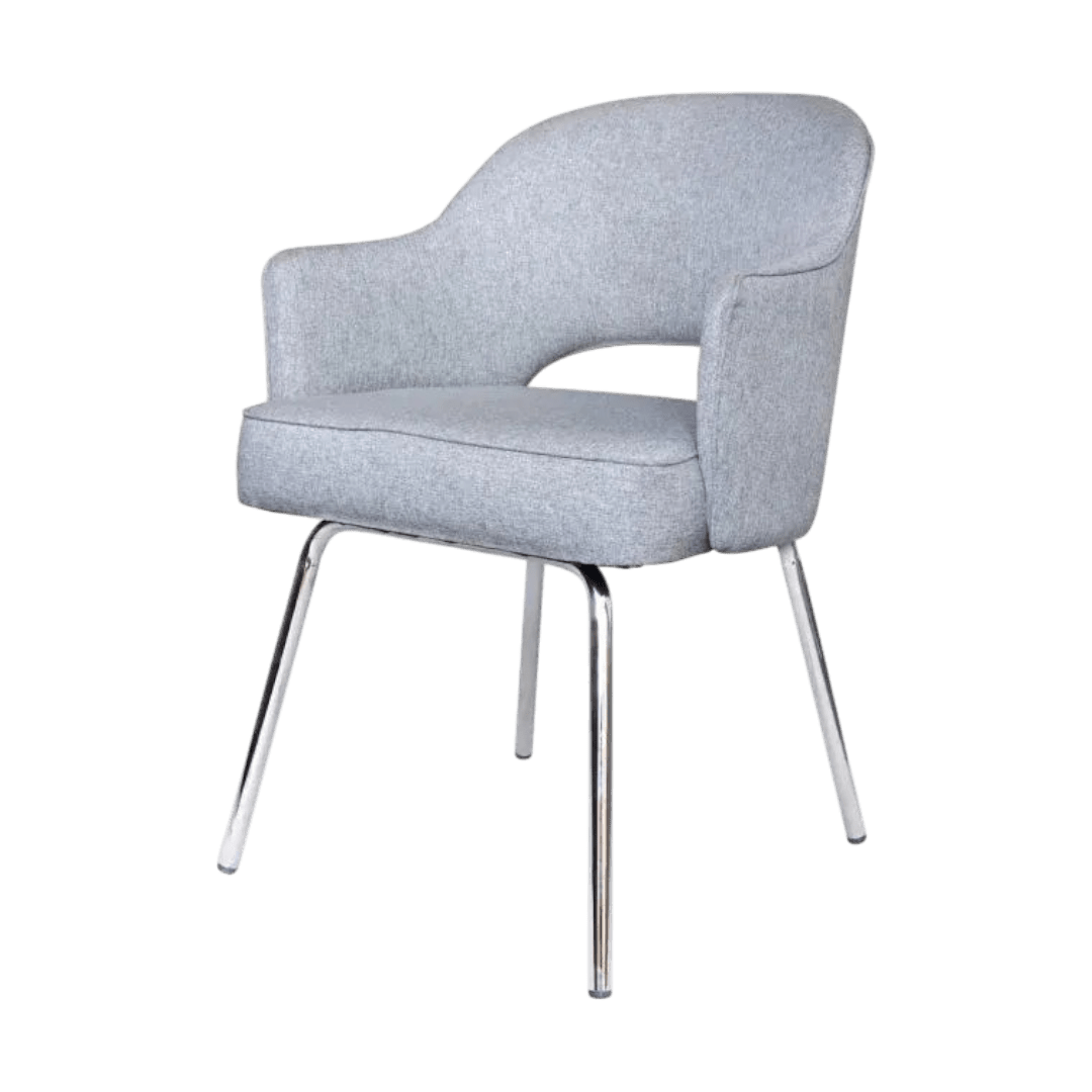 Grey Linen Guest Chair