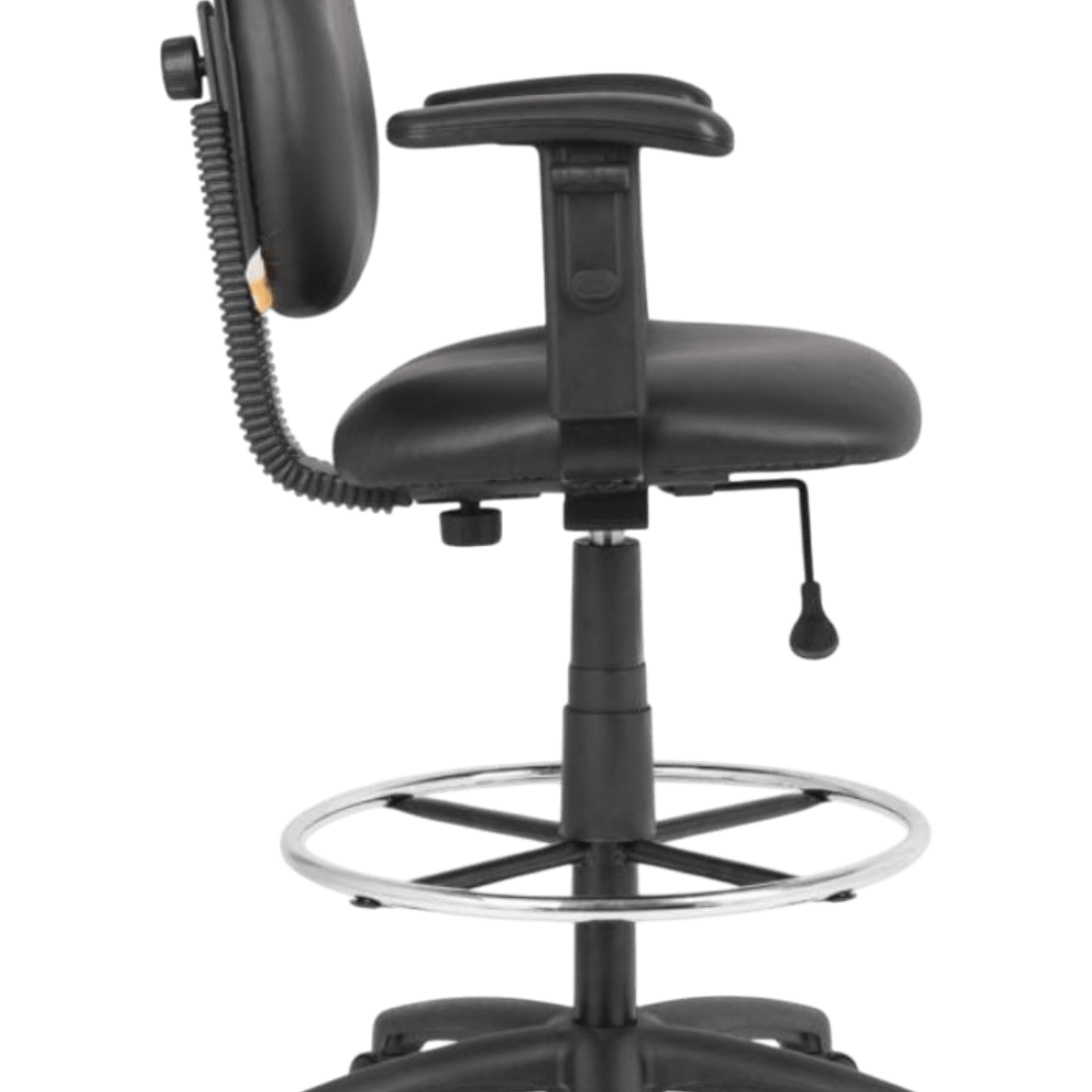 Boss Stand Up Drafting Stool with Foot Rest Black Antimicrobial Vinyl - Image 9