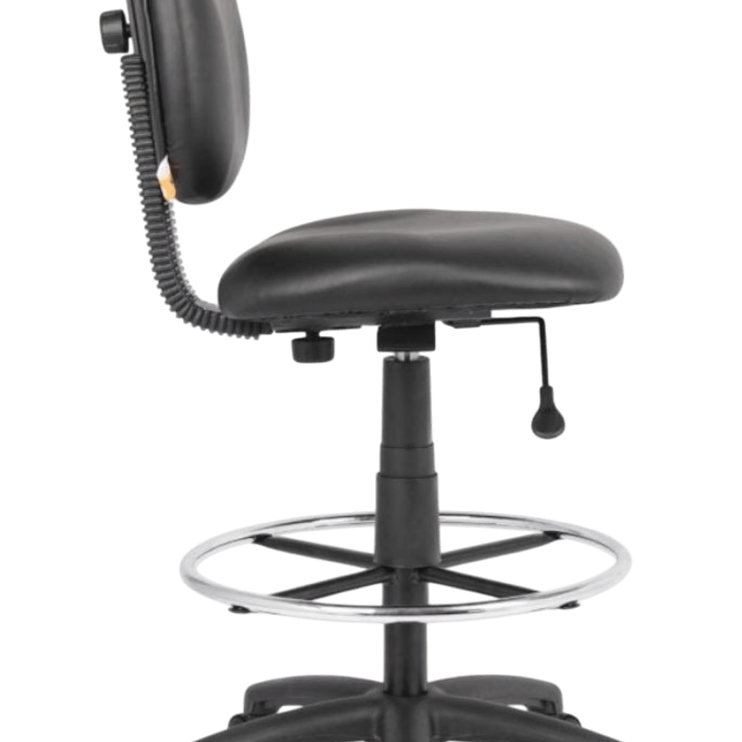 Black Leather Plus Posture Chair W/loop Arm - Image 3