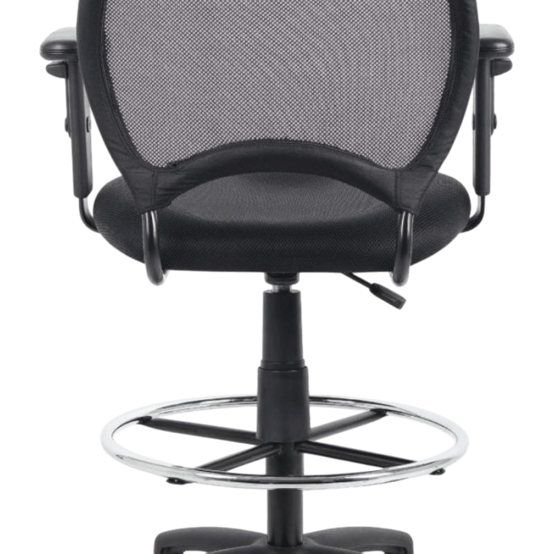 Grey Antimicrobial Vinyl Medical Stool With Back Cushion - Image 3