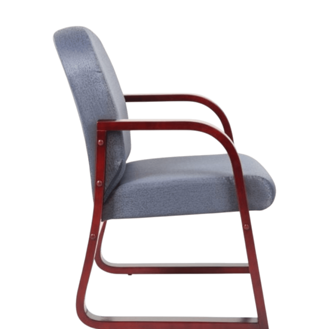 Boss Mahogany Frame guest, accent or dining chair in Grey Fabric - Image 6