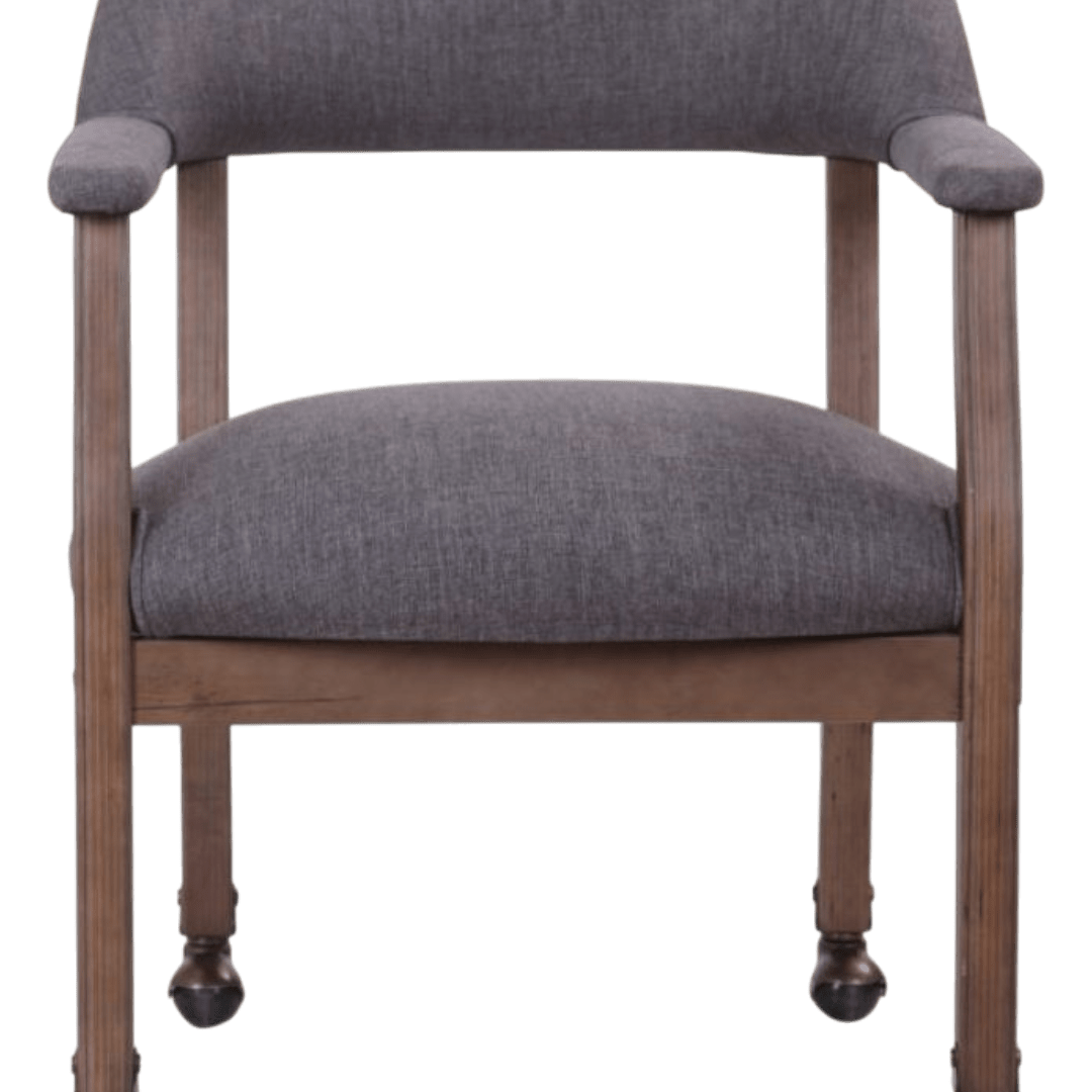 Boss Modern Captain’s guest, accent or dining chair in Slate Grade Commercial Grade Linen With Casters