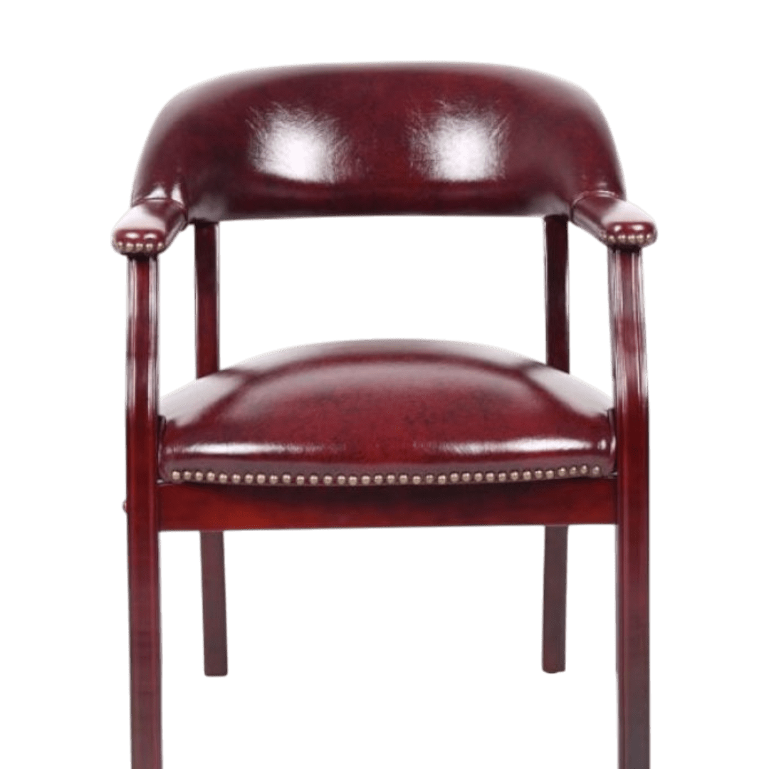 Boss Captain’s guest, accent or dining chair in Burgundy Vinyl