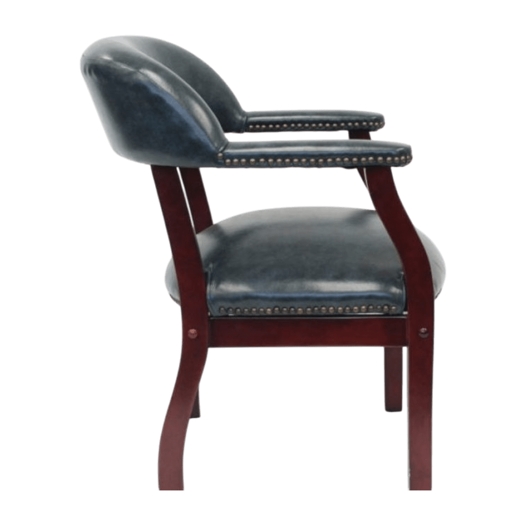 Boss Captain’s guest, accent or dining chair in Blue Vinyl - Image 4