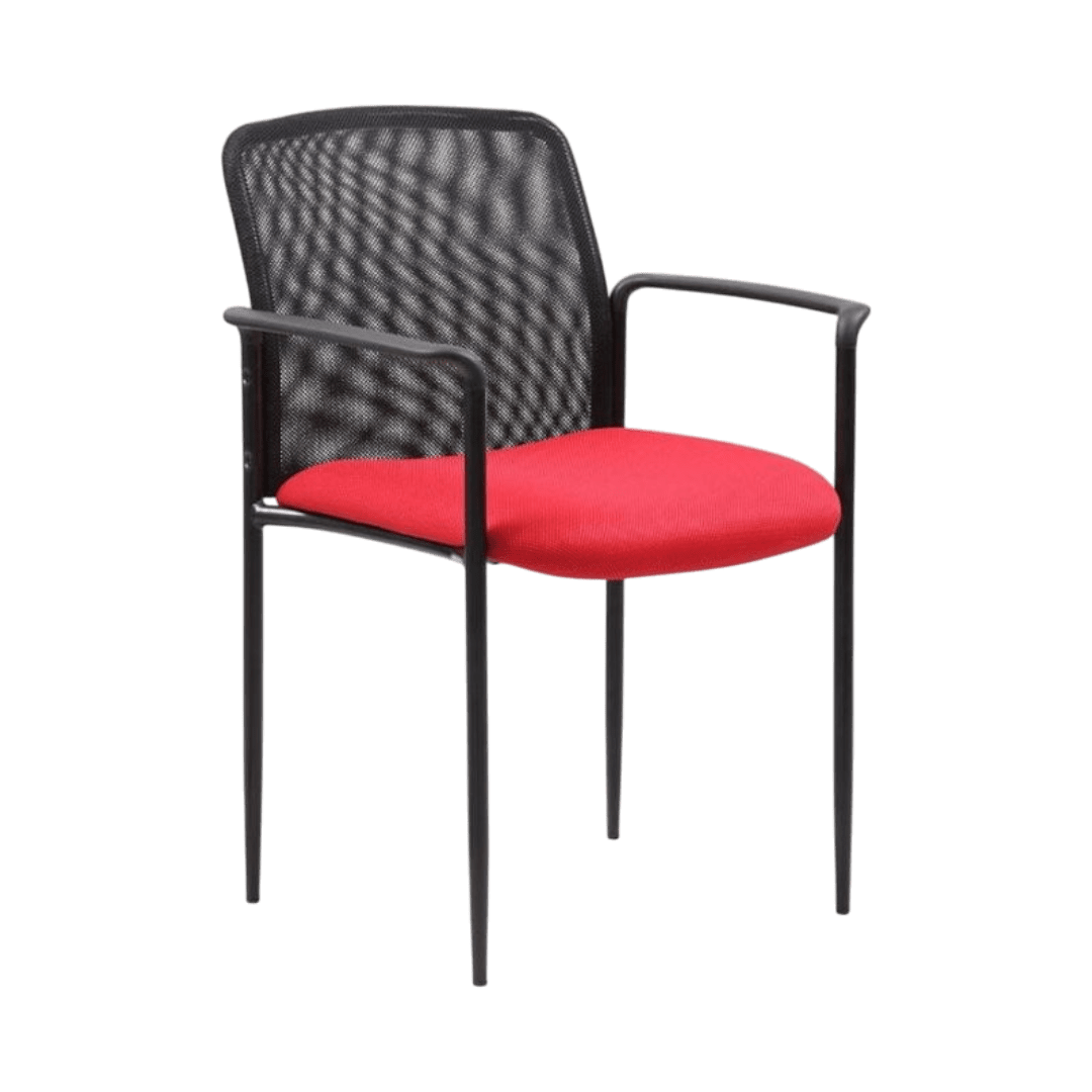 Boss Stackable Mesh Guest Chair - Red - Image 3