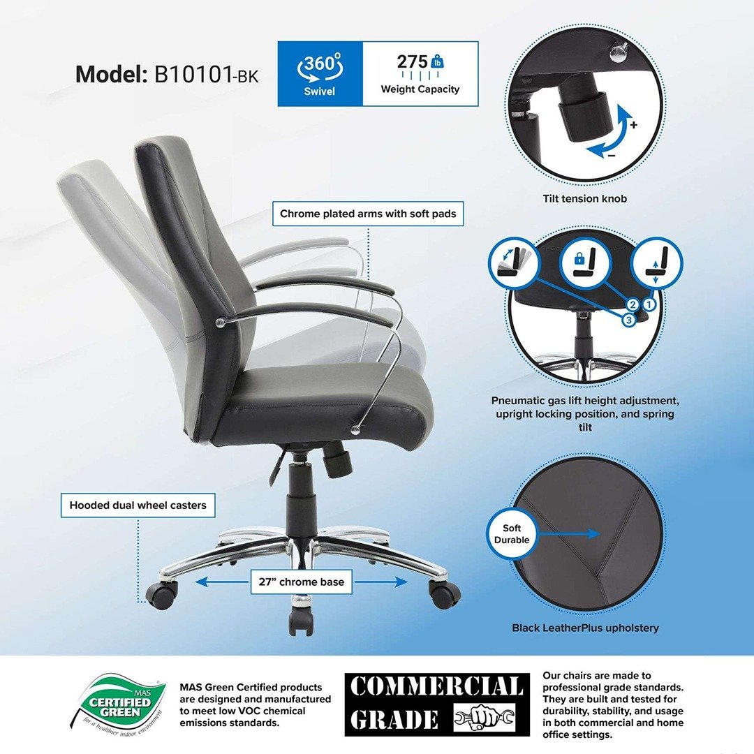 Black Task Chair/w Adj Arms - Image 7