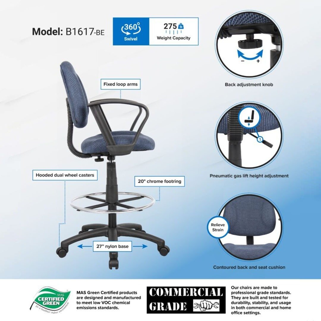 Mesh Chair With Loop Arm 25 In Base And Foot Ring - Image 4