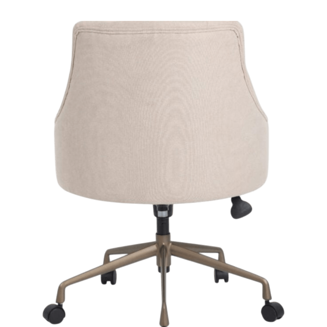 Boss Desk Chair-Beige w/Rustic Bronze Base - Image 4
