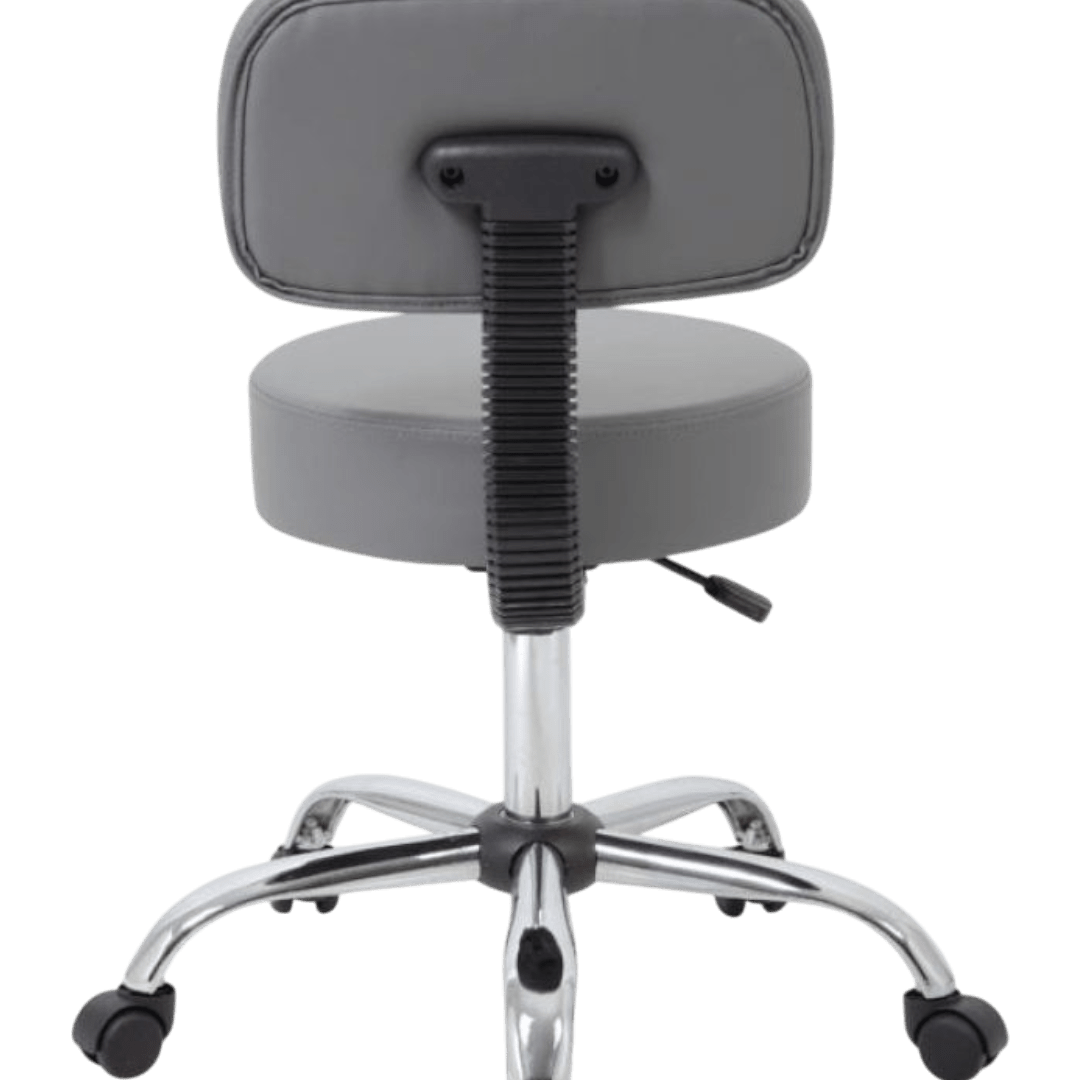 Boss Be Well Medical Spa Professional Adjustable Stool with Back, Grey - Image 4