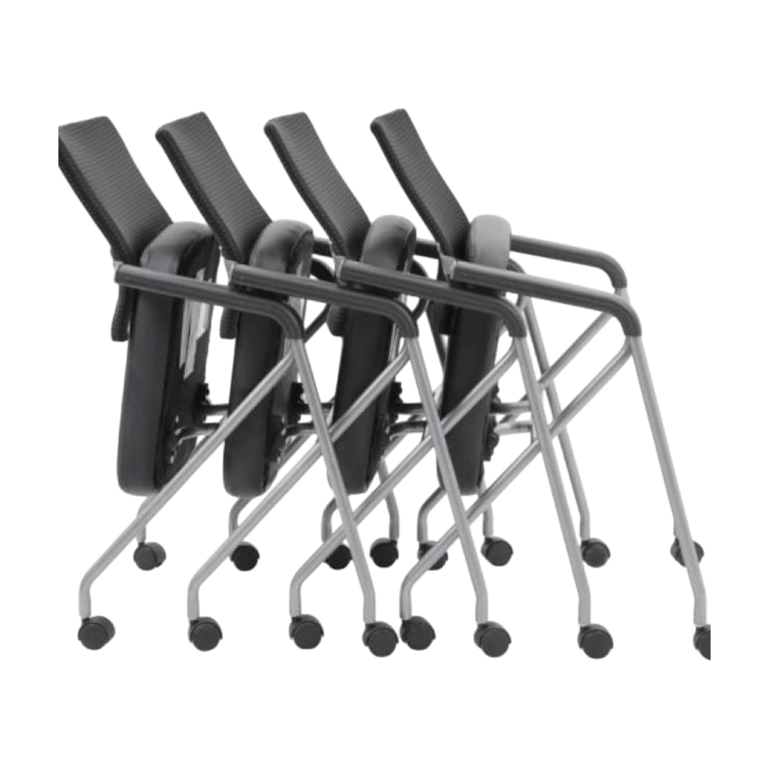 Boss Black Mesh Training Chair With Pewter Frame, (set of 2) - Image 4