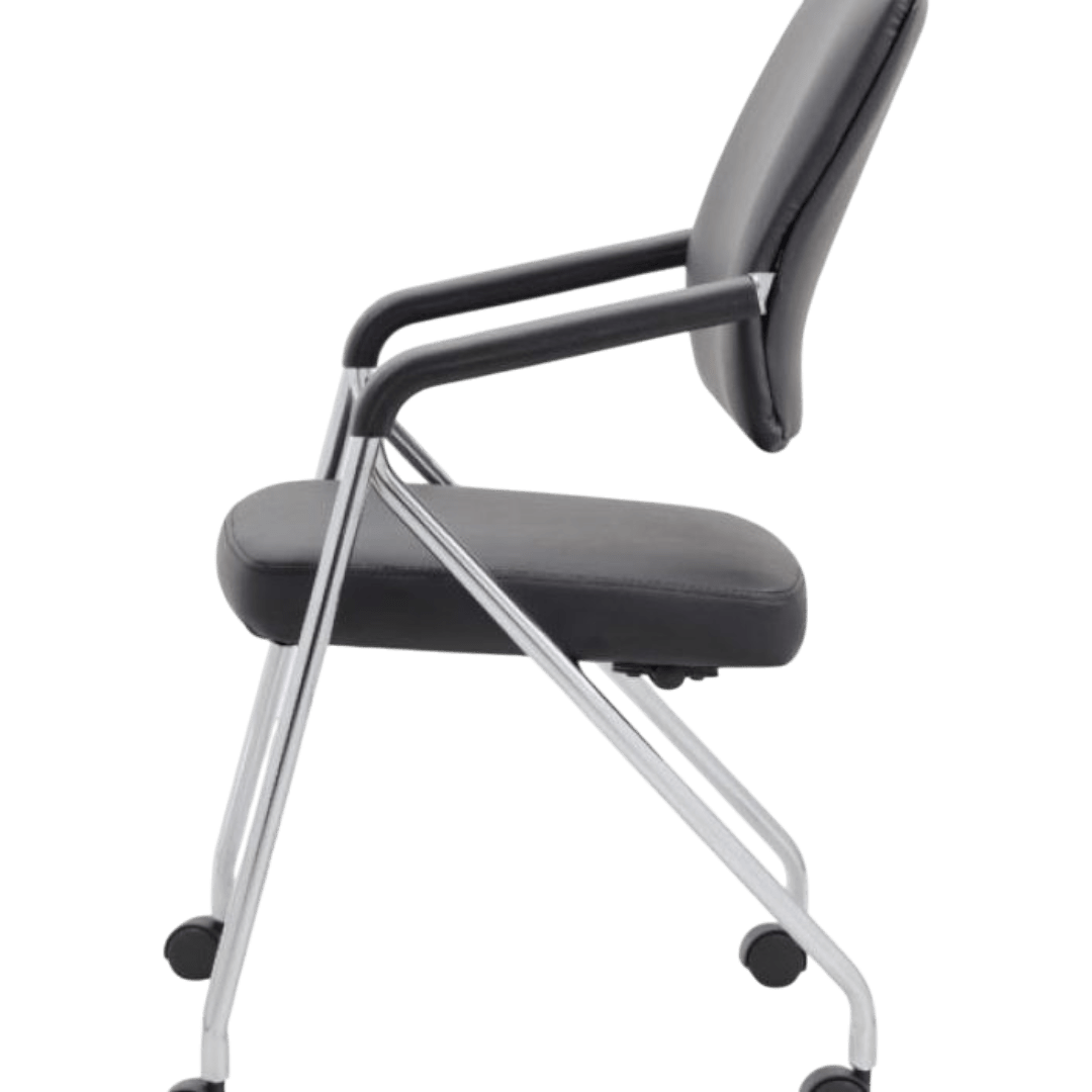 Boss Black Caressoft Plus Training Chair With Chrome Frame, (set of 2) - Image 3