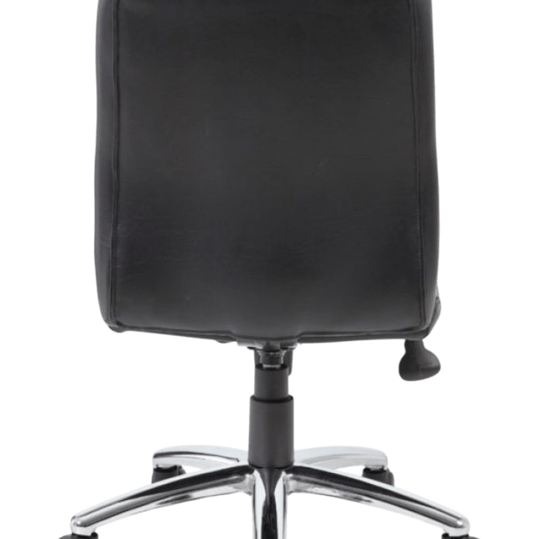 Black Leather Plus Posture Chair W/ Waterfall Seat - Image 5