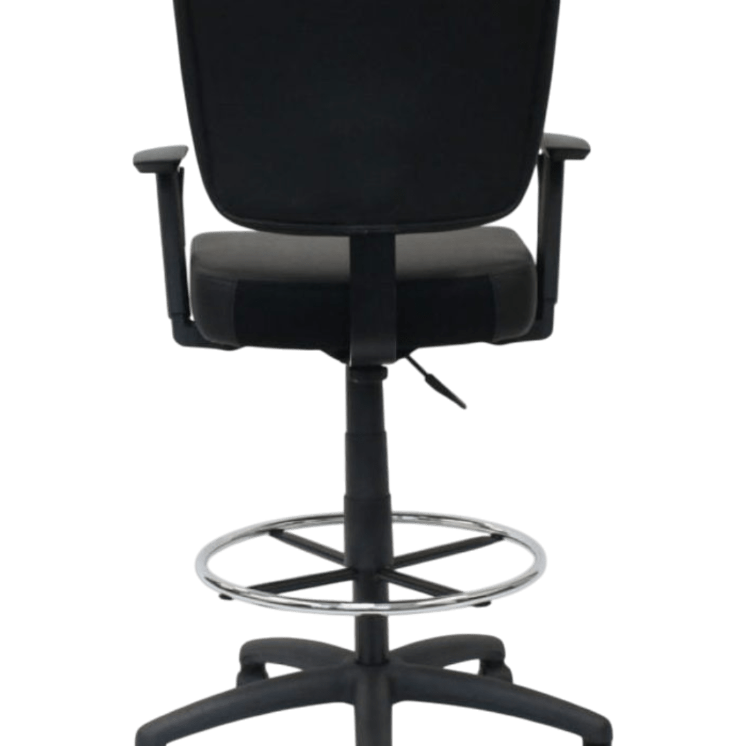 Black Antimicrobial Vinyl Medical Stool With Back Cushion - Image 7