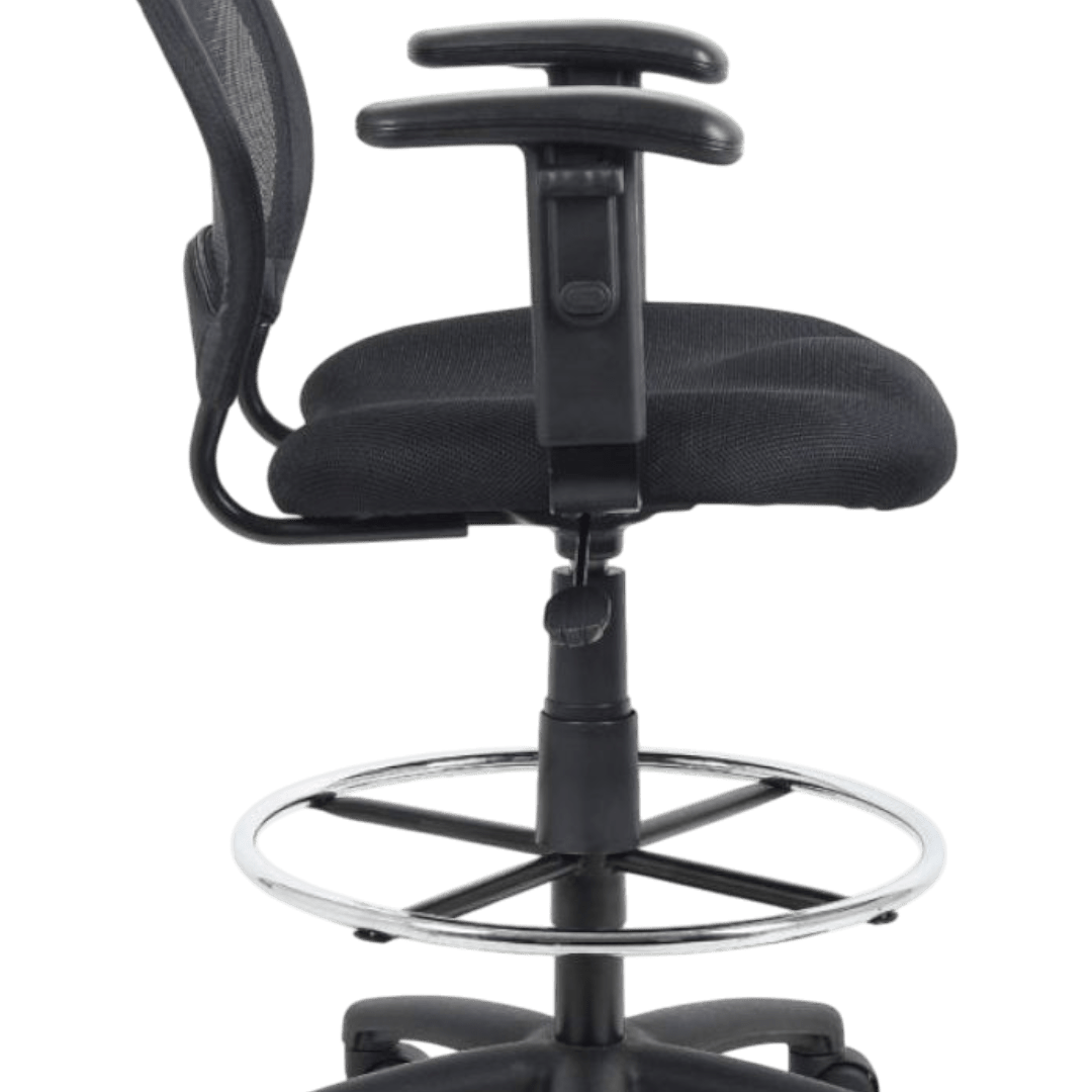Grey Antimicrobial Vinyl Medical Stool With Back Cushion - Image 5