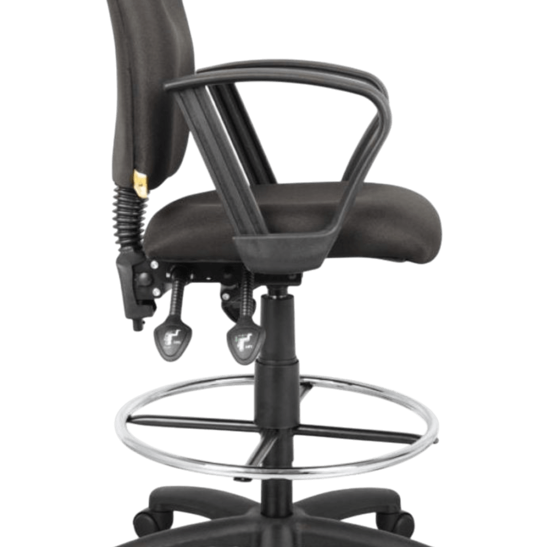 Black Fabric Drafting Stools W/footring - Image 5