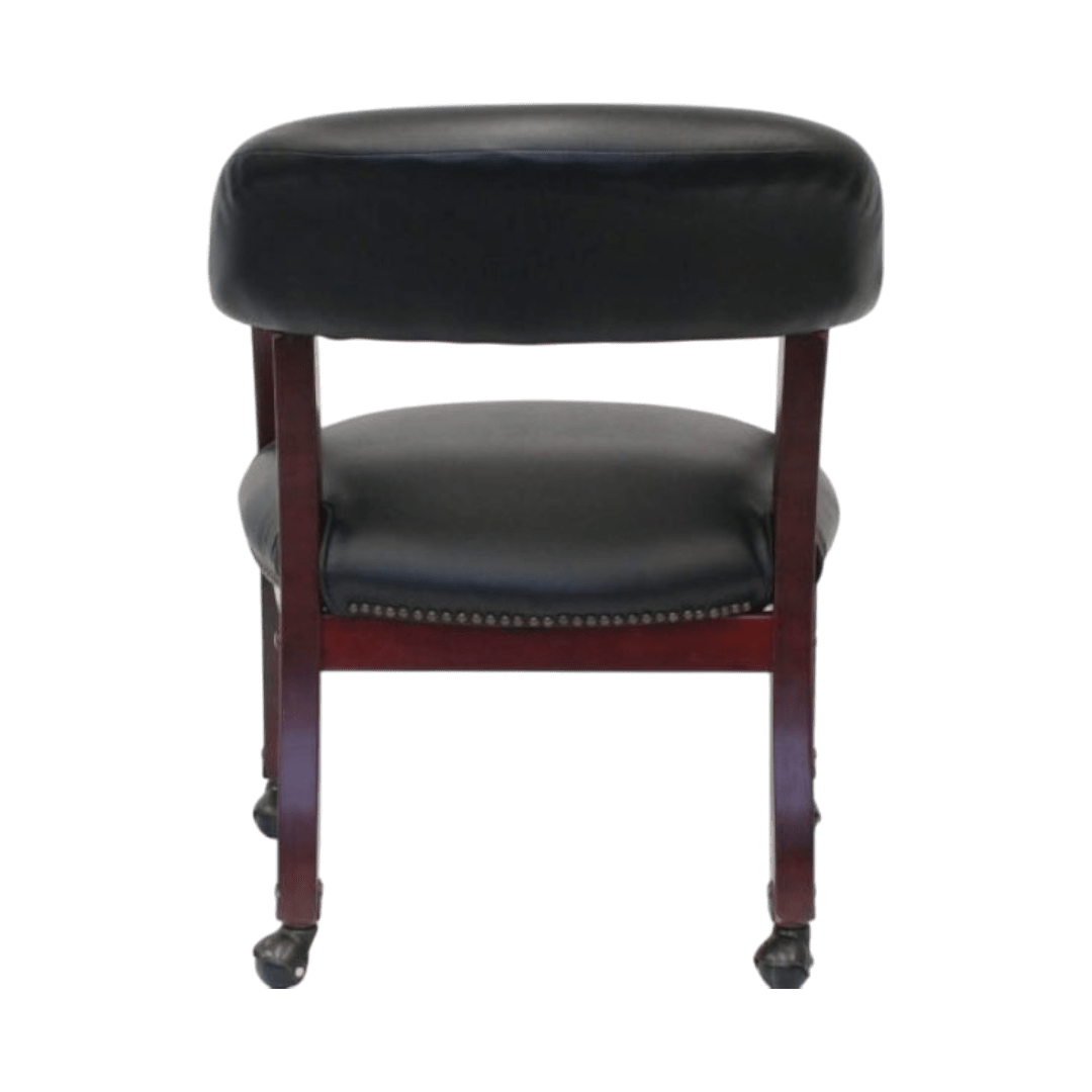 Boss Captain’s guest, accent or dining chair in Black Vinyl W/ Casters - Image 4