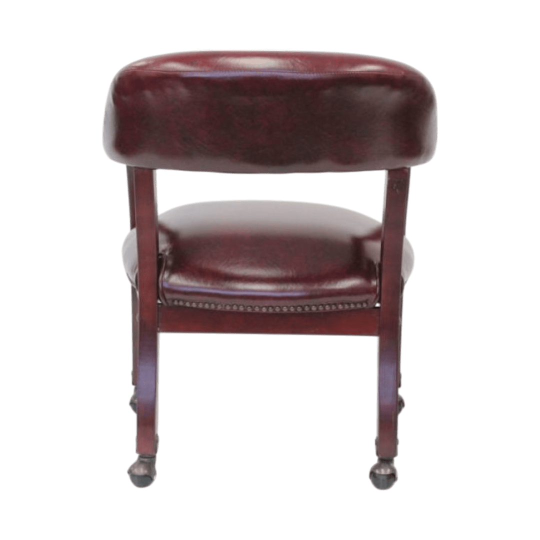 Boss Captain’s guest, accent or dining chair in Burgundy Vinyl W/ Casters - Image 6