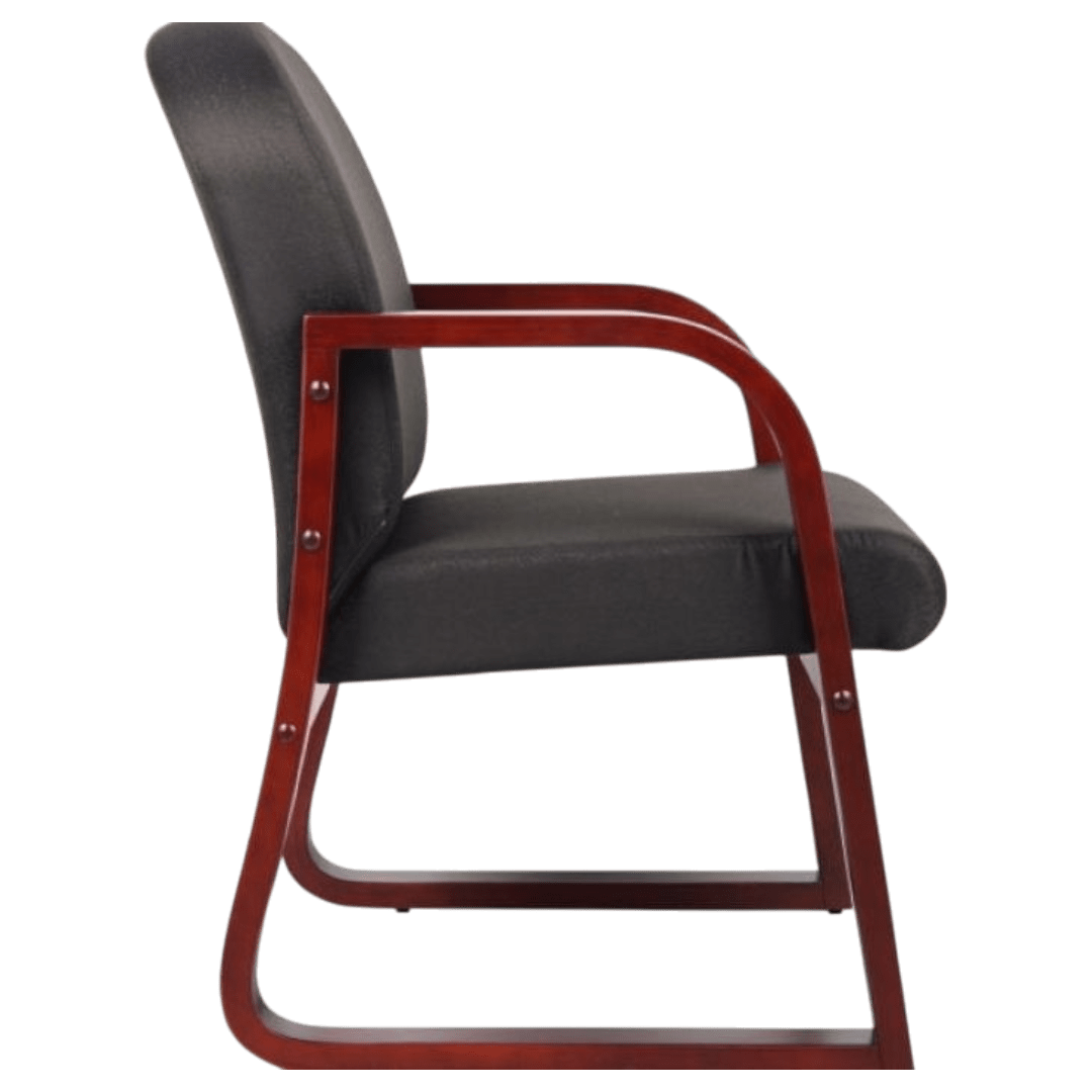 Boss Mahogany Frame guest, accent or dining chair In Black Fabric - Image 4