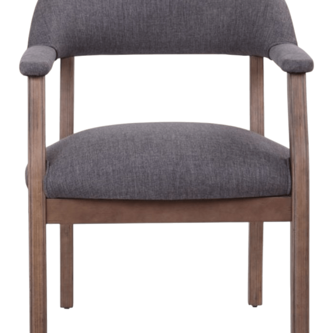 Boss Modern Captain’s guest, accent or dining chair in Slate Grade Commercial Grade Linen - Image 3