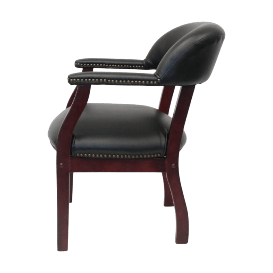 Boss Captain’s guest, accent or dining chair in Black Vinyl - Image 4