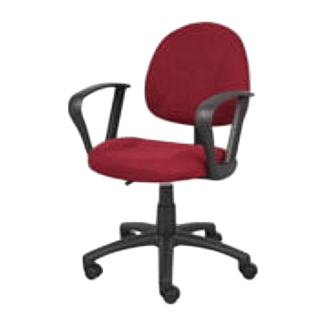 Boss Perfect Posture Deluxe Office Task Chair with Loop Arms, Burgundy - Image 4
