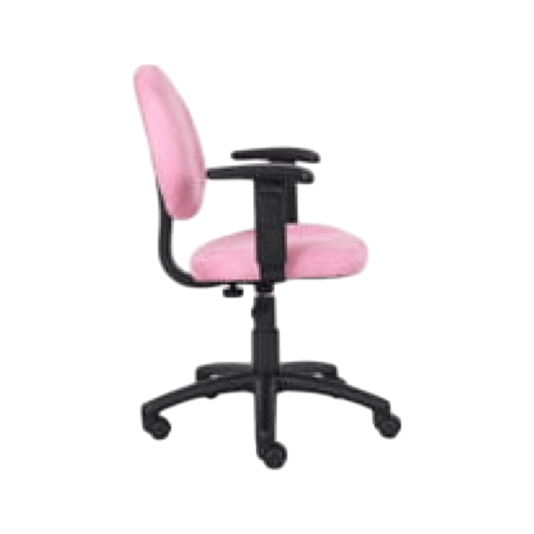 Boss Pink Microfiber Deluxe Posture Chair W/ Adjustable Arms. - Image 5