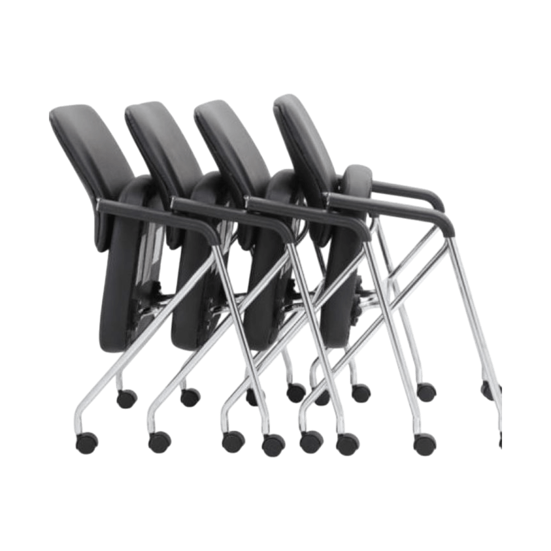 Boss Black Caressoft Plus Training Chair With Chrome Frame, (set of 2) - Image 5
