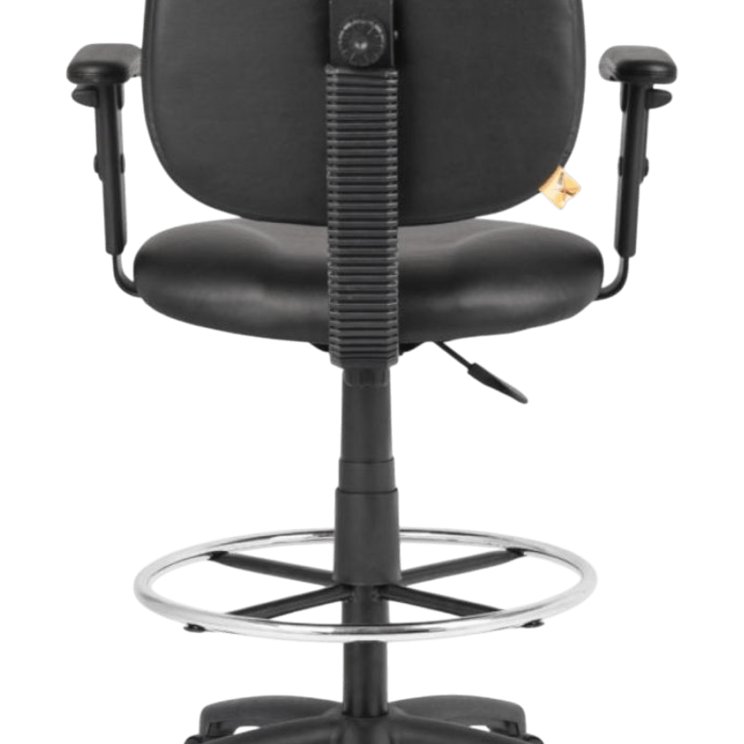 Boss Stand Up Drafting Stool with Foot Rest Black Antimicrobial Vinyl - Image 10