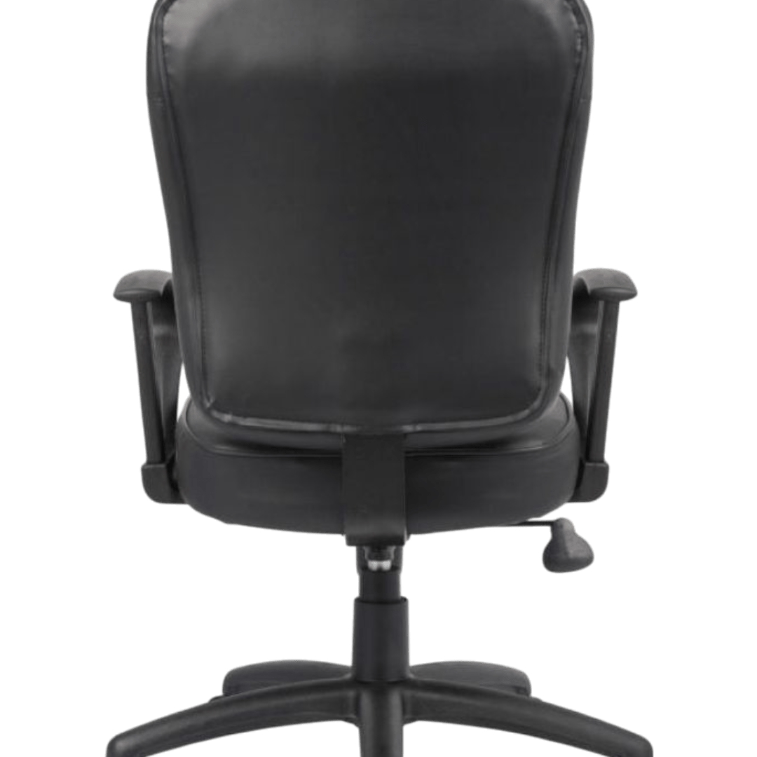 Boss Black Leather Task Chair W/ Loop Arms - Image 7