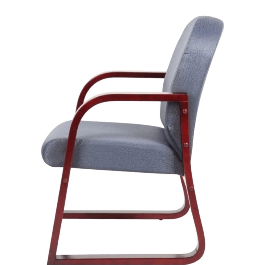 Boss Mahogany Frame guest, accent or dining chair in Grey Fabric - Image 5