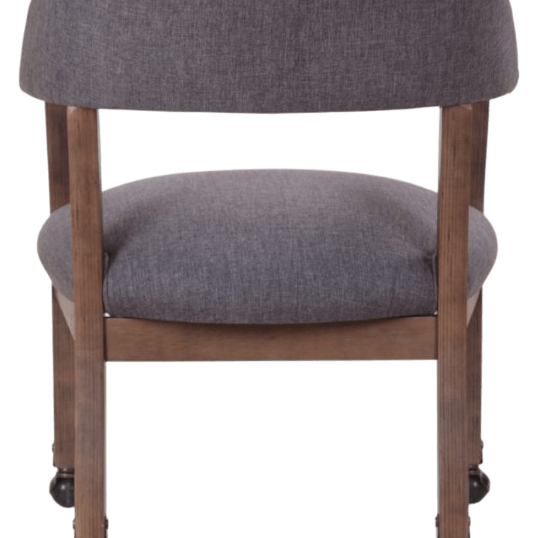 Boss Modern Captain’s guest, accent or dining chair in Slate Grade Commercial Grade Linen With Casters - Image 5