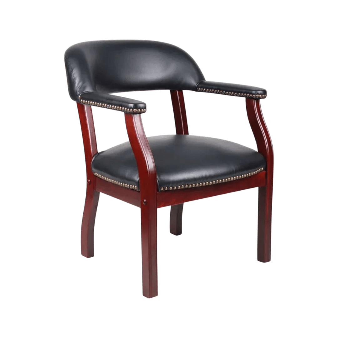 Boss Captain’s guest, accent or dining chair in Black Vinyl